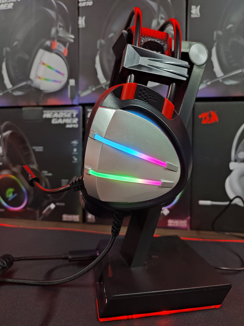 HEADSET GAMER K-MEX AR70, LED, DRIVERS 50MM, PRATA, AR7002SU71PRB0X