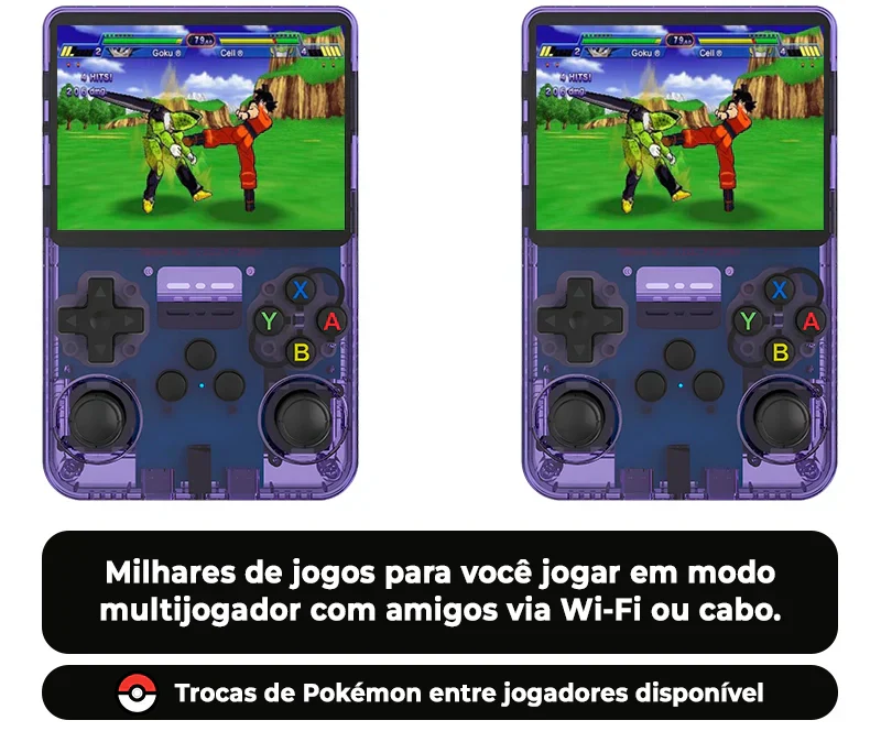 Portátil R36H™ Original - 21.500 Jogos de 20+ Consoles (180 dias de Garantia)